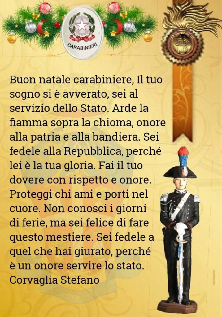 Buon Natale Carabinieri.Poesie Ancazzanox Presidente C Re Gottardi Luigi